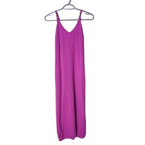 Old Navy Women's V-Neck‎ Maxi Shift Dress Potent Purple Dot Size Medium